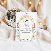 Wildblume Arch Wasserfarbe Hochzeit Speichern Sie Einladung