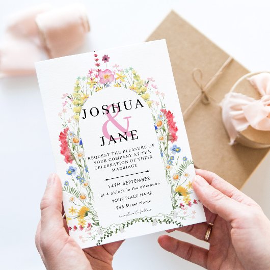 Wildblume Arch Wedding Einladung