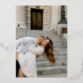 Wildblume Arch Wedding Foto Einladung (Rückseite)