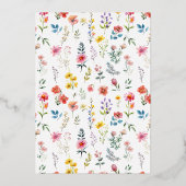 Wildblume Arch Wedding Save the Date Folieneinladung (Rückseite)