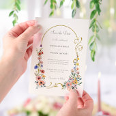 Wildblume Arch Wedding Save the Date Pergament Einladungen