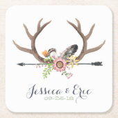 Wildblume Arrow and Antlers Rechteckiger Pappuntersetzer (Vorderseite)