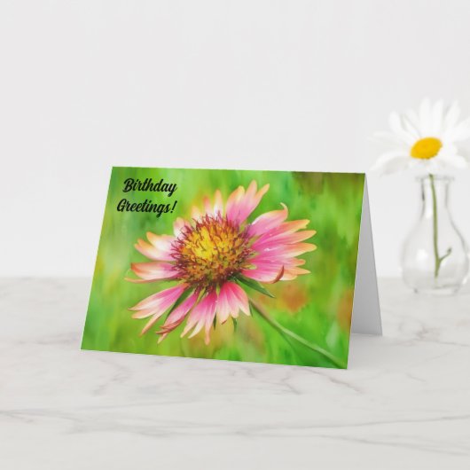 Wildblume Art Blume Blumenmuster Geburtstagskarte Karte (Kleine Pflanze)