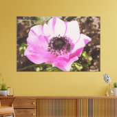 Wildblume Artistic Pastel Pink Anemone Leinwanddruck (Insitu (Wohnzimmer))