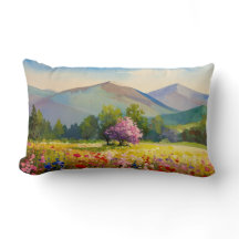 Wildblume Artistische Wasserfarben Berge Landschaf