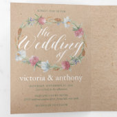 Wildblume auf der Kraft Country Wedding Suite Dreifach Gefaltete Einladung (Innen Erste Seite)