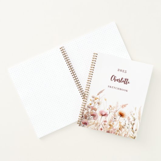 Wildblume auf der Wiese Rosa Notizblock (Innenseite)