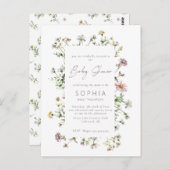 Wildblume auf der Wiese, zarte Kinderdusche Postkarte (Vorne/Hinten)