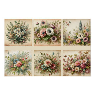 Wildblume auf vintage abgenutztem Hintergrund Poster