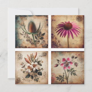 Wildblume auf Vintagem Hintergrund Feiertagskarte