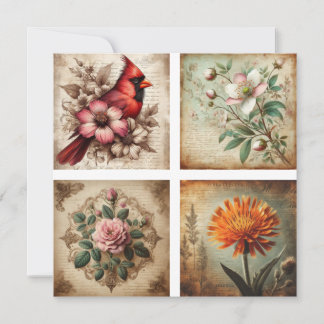 Wildblume auf Vintagem Hintergrund Feiertagskarte