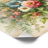 Wildblume auf Vintagem Hintergrund Poster (Ecke)