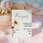 Wildblume auf Wiese Verlasse Ihr Rezept-Brautparty Sockelschild