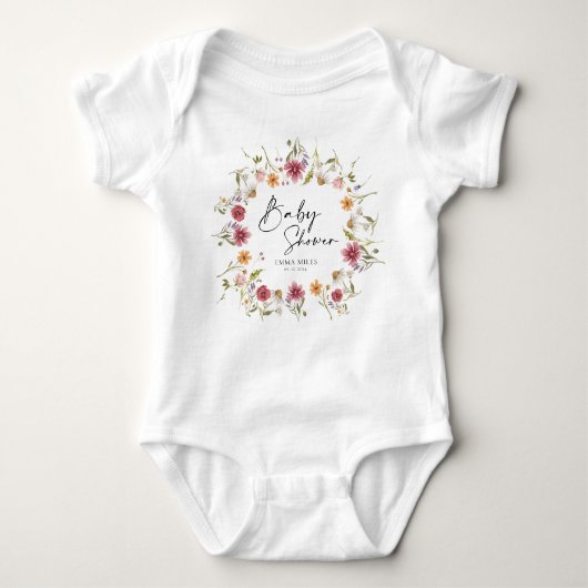 Wildblume Baby Bodysuit Baby Strampler (Vorderseite)