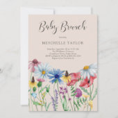 Wildblume Baby Brunch Rustikaler Garten Einladung (Vorderseite)