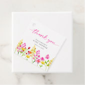 Wildblume Baby Dusche Aquarell Pink Danke Geschenkanhänger (Beispiel)