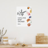 Wildblume Baby Dusche Begrüßungszeichen Poster (Küche)