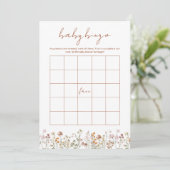 Wildblume Baby Dusche Bingo Boho Garden Game Einladung (Stehend Vorderseite)