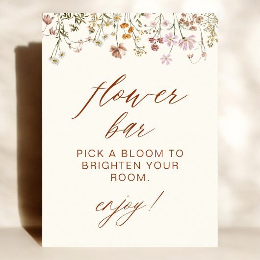 Wildblume Baby Dusche Blume Bar Poster