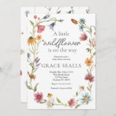 Wildblume Baby Dusche Einladung (Vorne/Hinten)