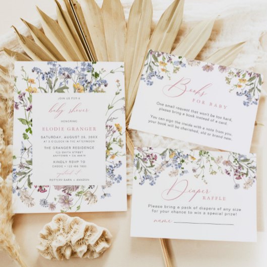 Wildblume Baby Dusche Einladung Girl Boho Pink