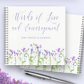 Wildblume Baby Dusche Gästebuch Lila Floral Notizblock