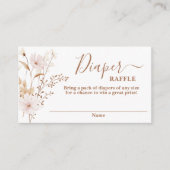 Wildblume Baby Dusche Mädchen Diaper Raffekarte Begleitkarte (Vorderseite)