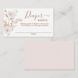 Wildblume Baby Dusche Mädchen Diaper Raffekarte Begleitkarte