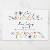 Wildblume Baby Dusche Mini Schaumweinetikett (Einzelnes Label)