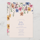 Wildblume Baby Dusche Party Einladungen (Vorne/Hinten)
