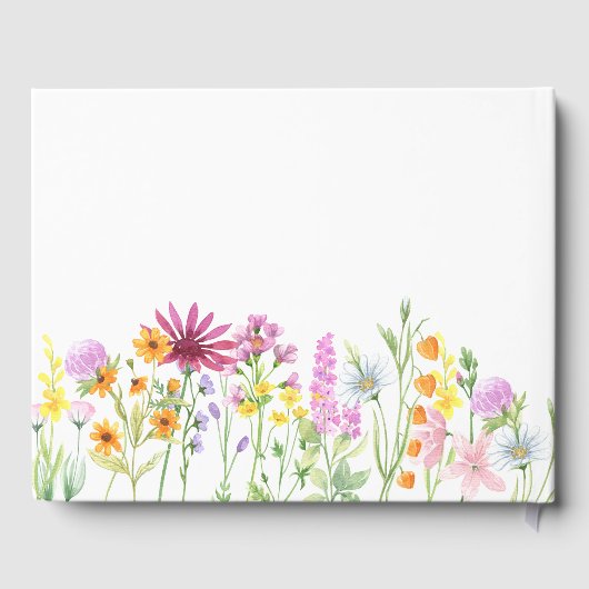 Wildblume Baby Dusche Personalisiert Gästebuch (Rückseite)