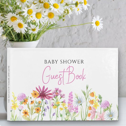 Wildblume Baby Dusche Personalisiert Gästebuch