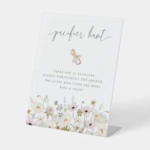 Wildblume Baby Dusche Schnuller Jagd Sockelschild