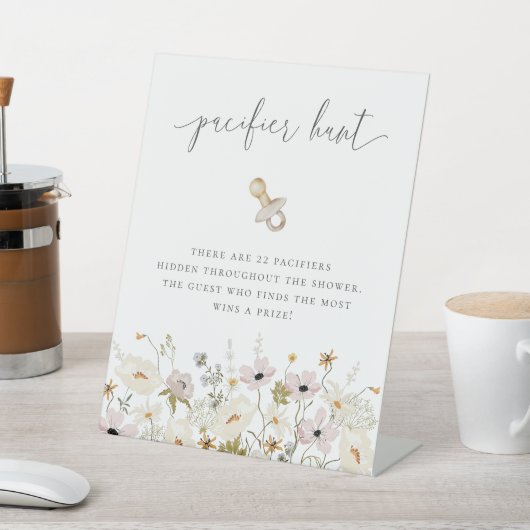 Wildblume Baby Dusche Schnuller Jagd Sockelschild (In SItu)