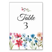 Wildblume Baby Dusche Tischnummern (Vorderseite)