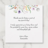 Wildblume Baby Dusche Vielen Dank Geschenkanhänger (Rückseite)