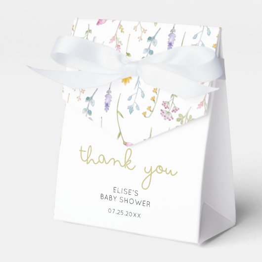 Wildblume Baby Dusche Vielen Dank Geschenkschachtel (Vorderseite)