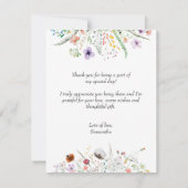 Wildblume Baby Dusche Vielen Dank Mitteilungskarte (Rückseite)