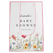 Wildblume Baby Dusche Vielen Dank Mittlere Geschenktüte (Rückseite)