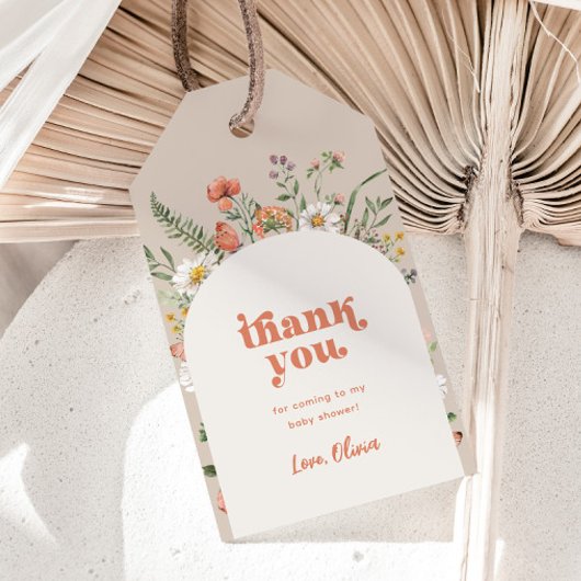 Wildblume Baby Dusche Vielen Dank Tag Geschenkanhänger