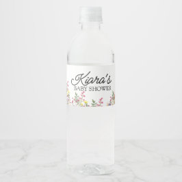 Wildblume Baby Dusche Wasser Flasche Etikett