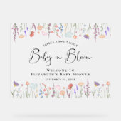 Wildblume Baby Dusche Willkommen Acrylschild (Vorderseite)