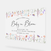 Wildblume Baby Dusche Willkommen Acrylschild (Winkel)