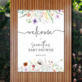 Wildblume Baby Dusche Willkommen Poster