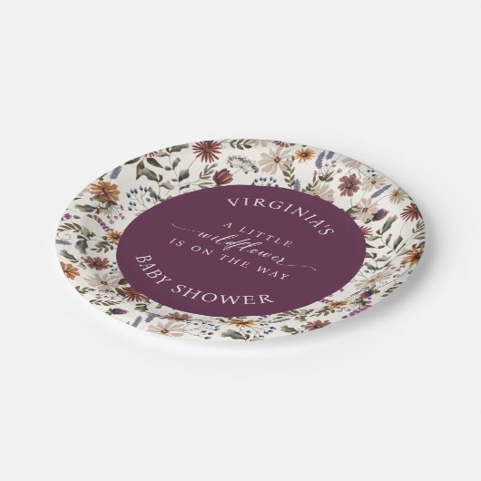 Wildblume Baby Duschpapier Teller (Schrägansicht)