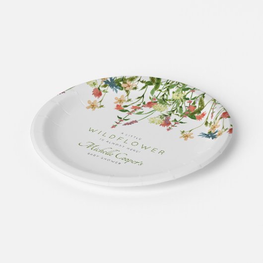 Wildblume Baby Duschpapier Teller (Schrägansicht)