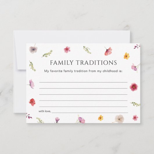 Wildblume Baby Duwer Family Traditionskarte Einladung (Vorderseite)