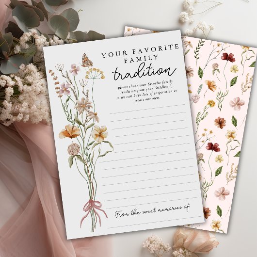 Wildblume Baby Duwer Family Traditionskarte Einladung