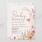 Wildblume Baby Duwer Gender Neutral Boho Einladung (Vorderseite)