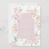 Wildblume Baby Girl Dusche Einladung (Vorderseite)